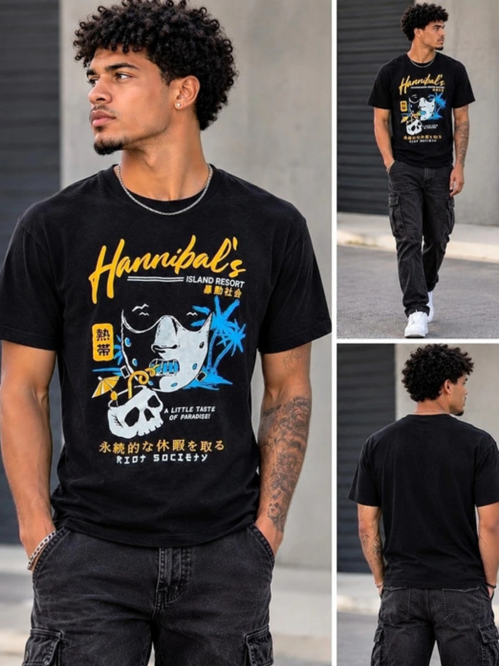 Riot Society Hannibal's Island Resort Graphic Tee XL Streetwear Horror